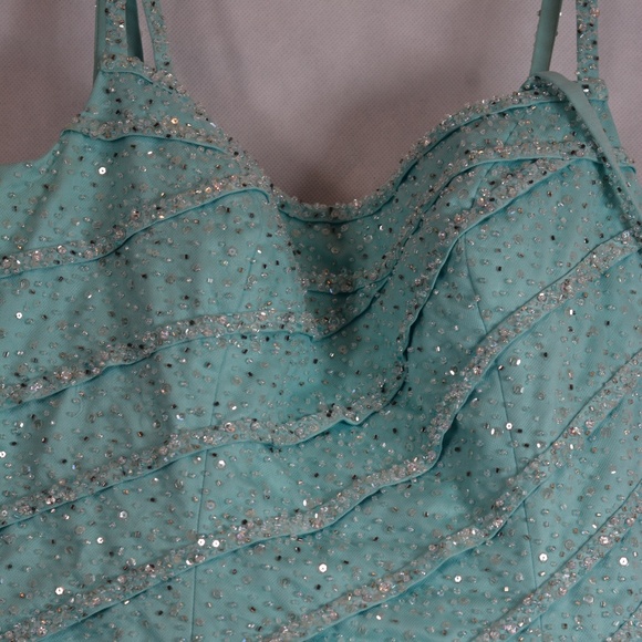 Mori Lee Sequined/beaded/Tulle Princess Dress SZ 11/12 - Picture 7 of 12